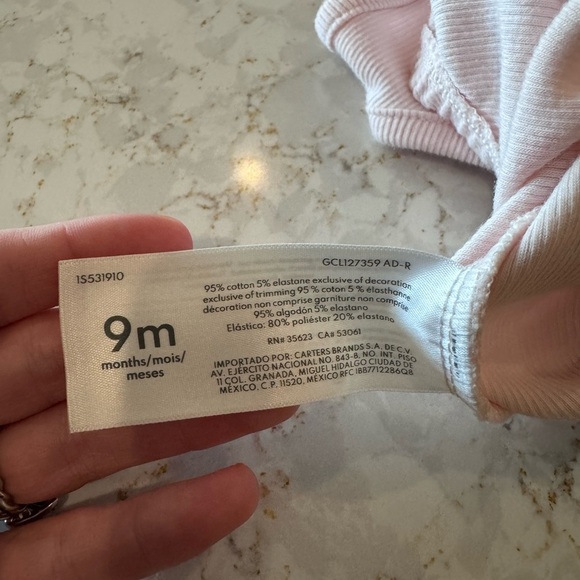 Carter’s 9M baby girl dress with diaper cover and bow - Picture 3 of 9